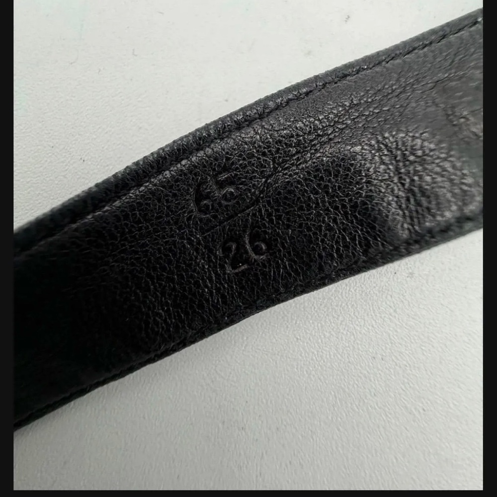 CHANEL Black Leather Belt with Gold Accents vintage - Picture 5 of 8